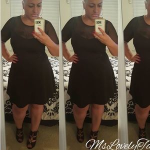 Blk and sheer skater dress